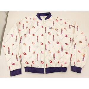 Vintage Mary Kay Tyvek Lipstick All Over Print Windbreaker Jacket Women's Medium